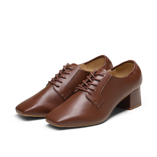 Vintage Dress Oxfords Shoes - TAN PU - 5